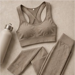 Neutral-toned activewear set